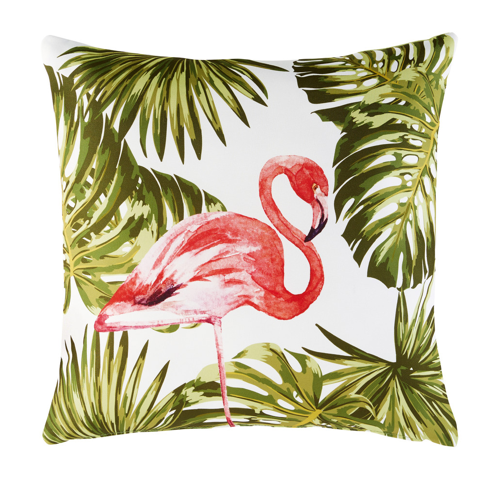 Coussin d'extérieur imprimé flamant rose 50x50