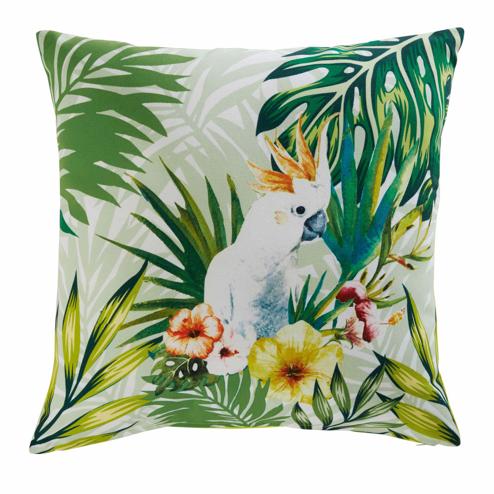 Coussin de jardin en tissu imprimé tropical 45x45