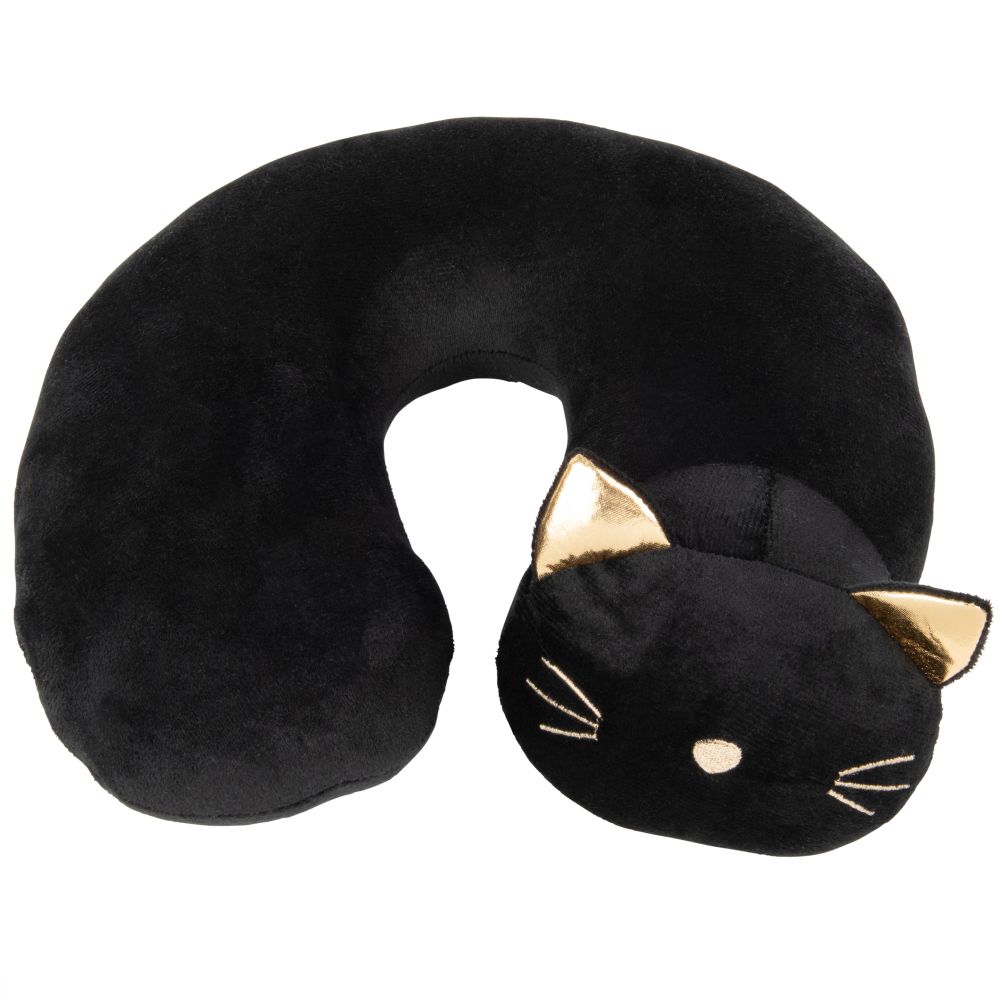 Coussin de voyage chat noir (photo) Coussin de voyage chat noir