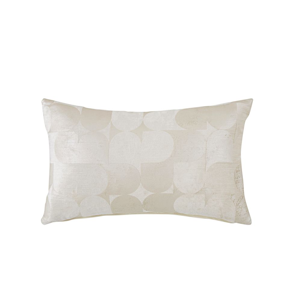 Coussin écru motifs géométriques 30x50