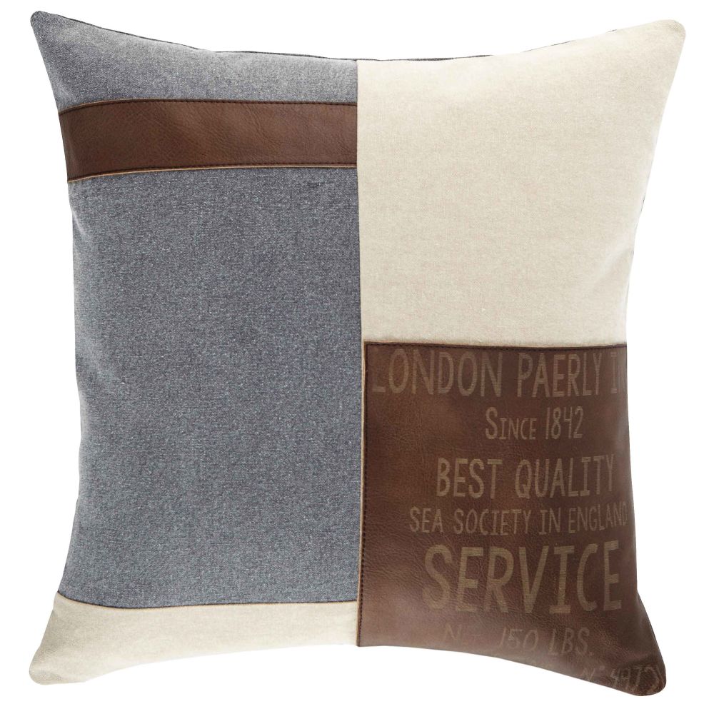 Coussin en coton beige et marron 50x50 Coussin en coton beige et marron 50x50