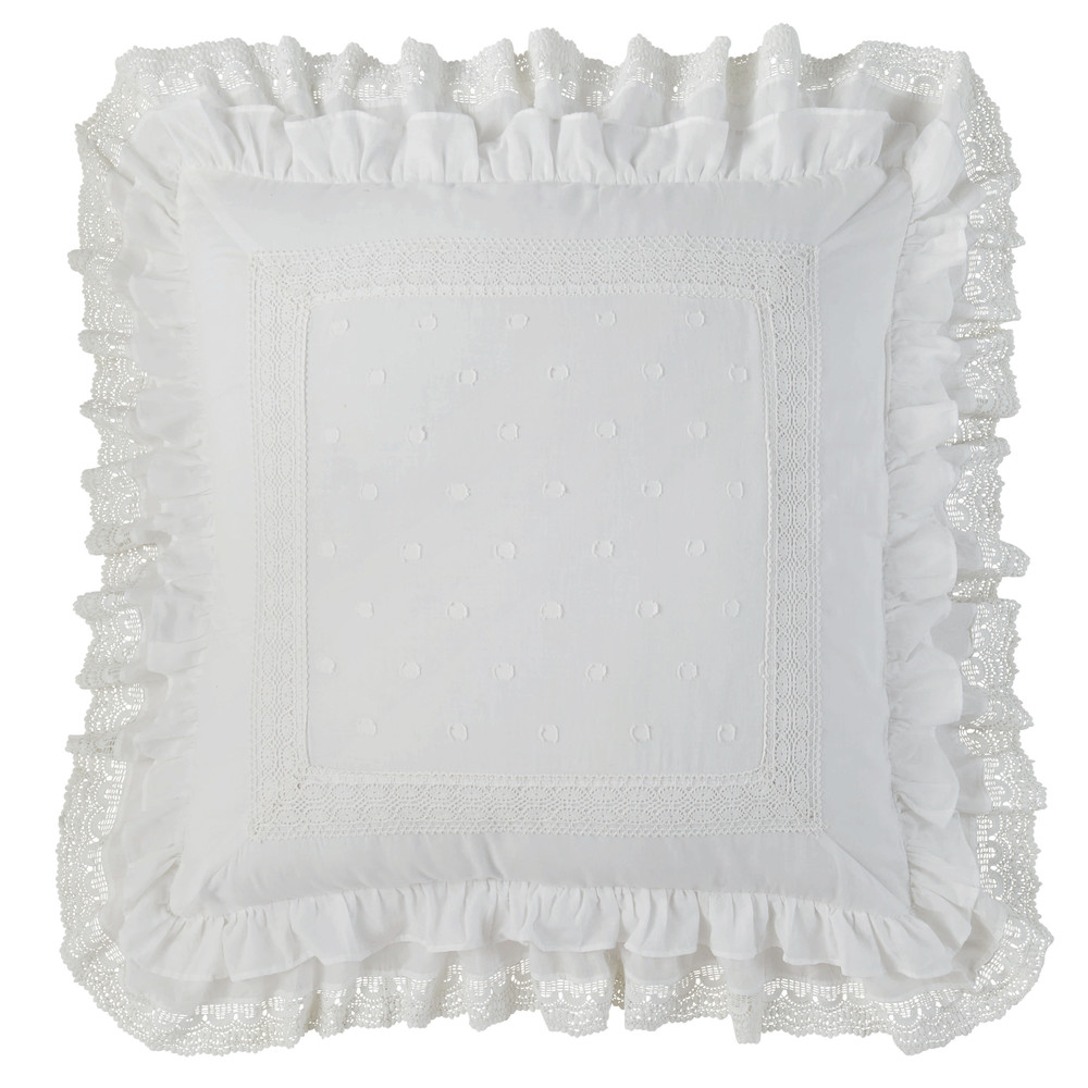 Coussin en coton blanc 60 x 60 cm Coussin en coton blanc 60 x 60 cm