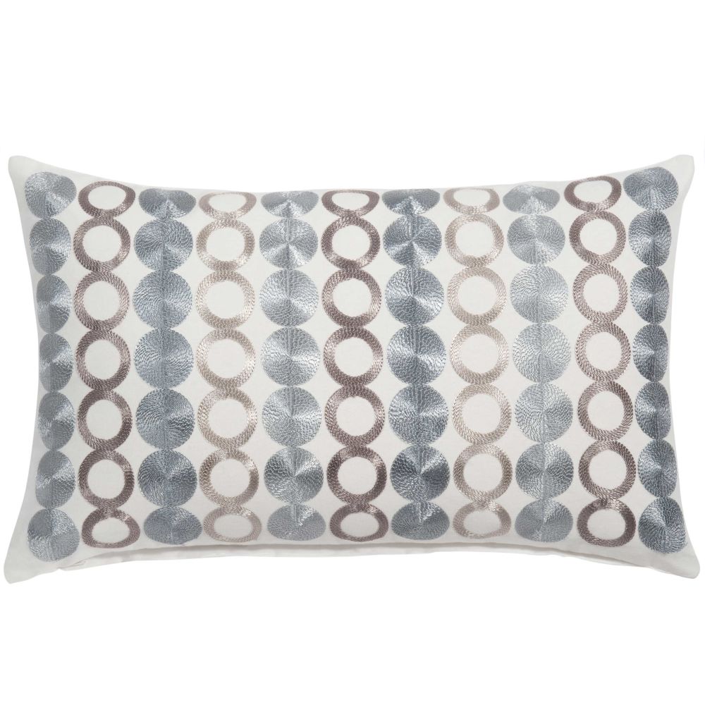 Coussin en coton bleu, blanc et gris à motifs 30x50 Coussin en coton bleu, blanc et gris à motifs 30x50