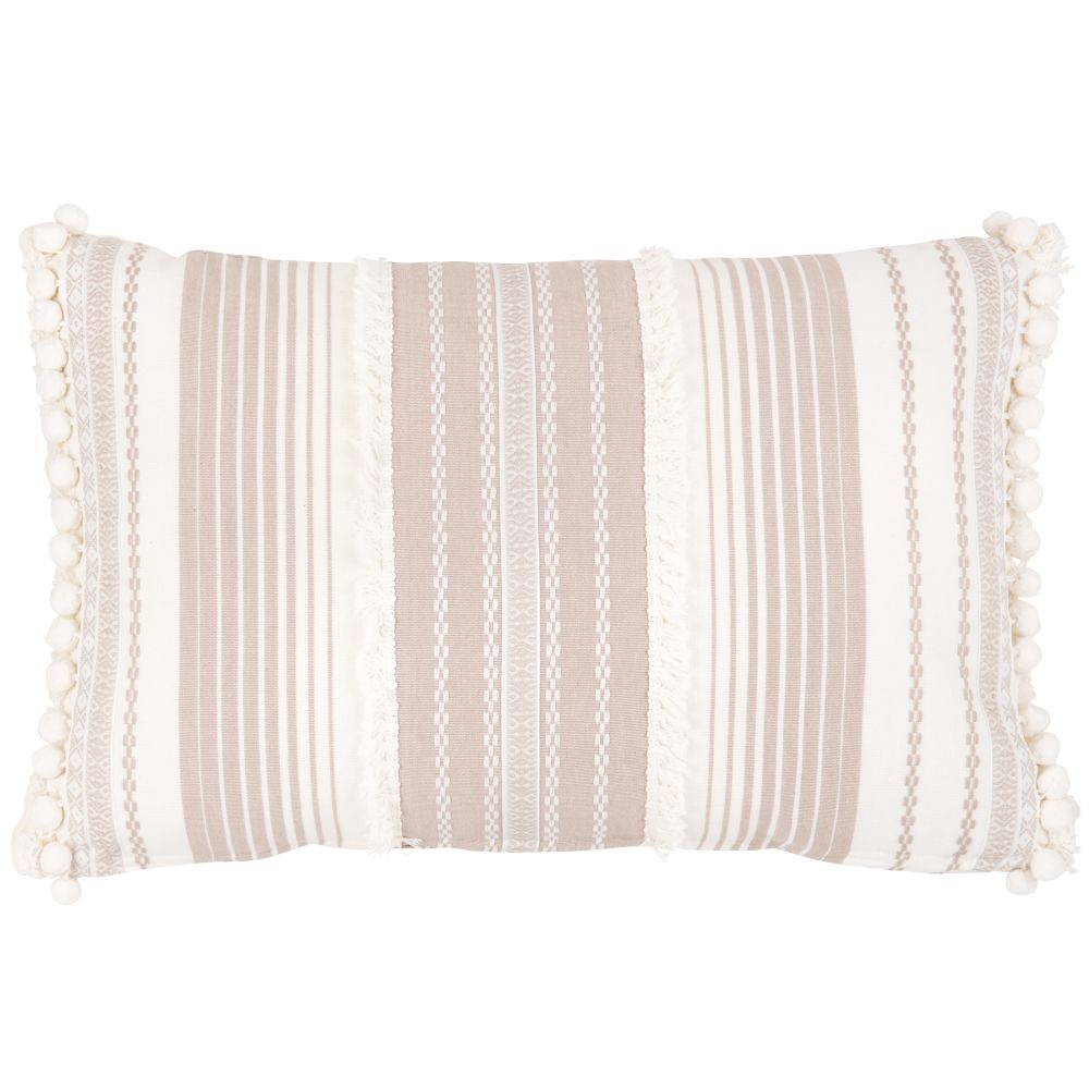 Coussin en coton écru et beige 40x60 Coussin en coton écru et beige 40x60