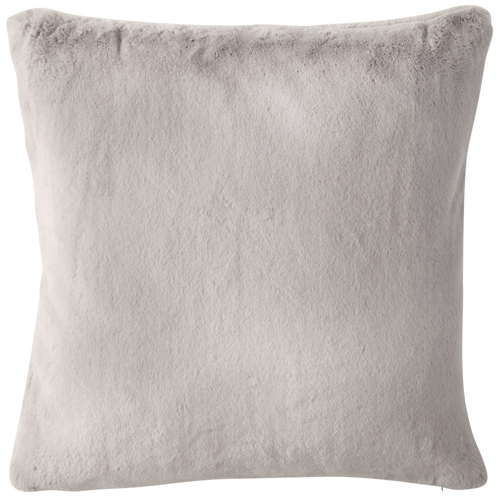Coussin en fausse fourrure grise 45 x 45 cm