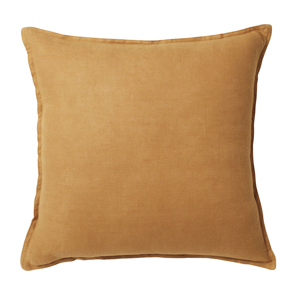 Coussin en lin lavé ocre 45x45 Coussin en lin lavé ocre 45x45