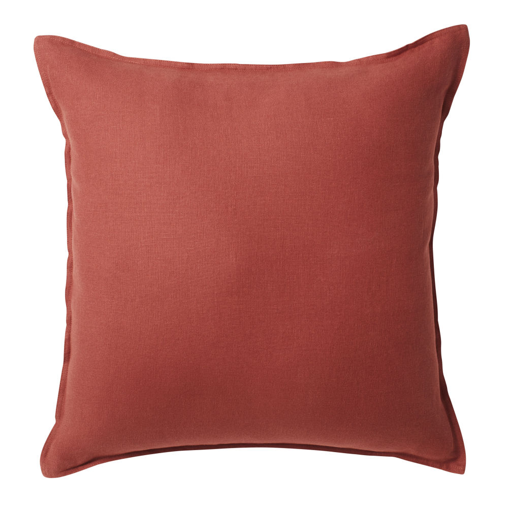 Coussin en lin lavé terracotta 60x60 Coussin en lin lavé terracotta 60x60