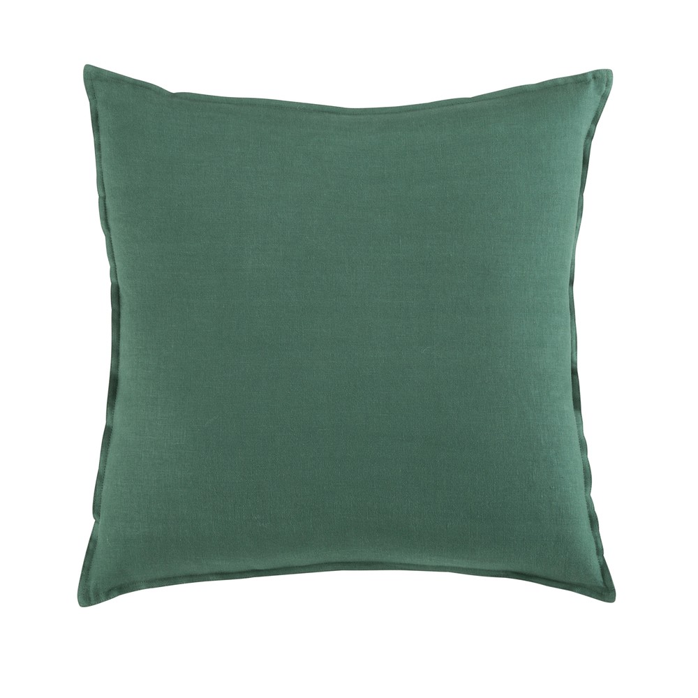 Coussin en lin lavé vert basilic 60x60 Coussin en lin lavé vert basilic 60x60