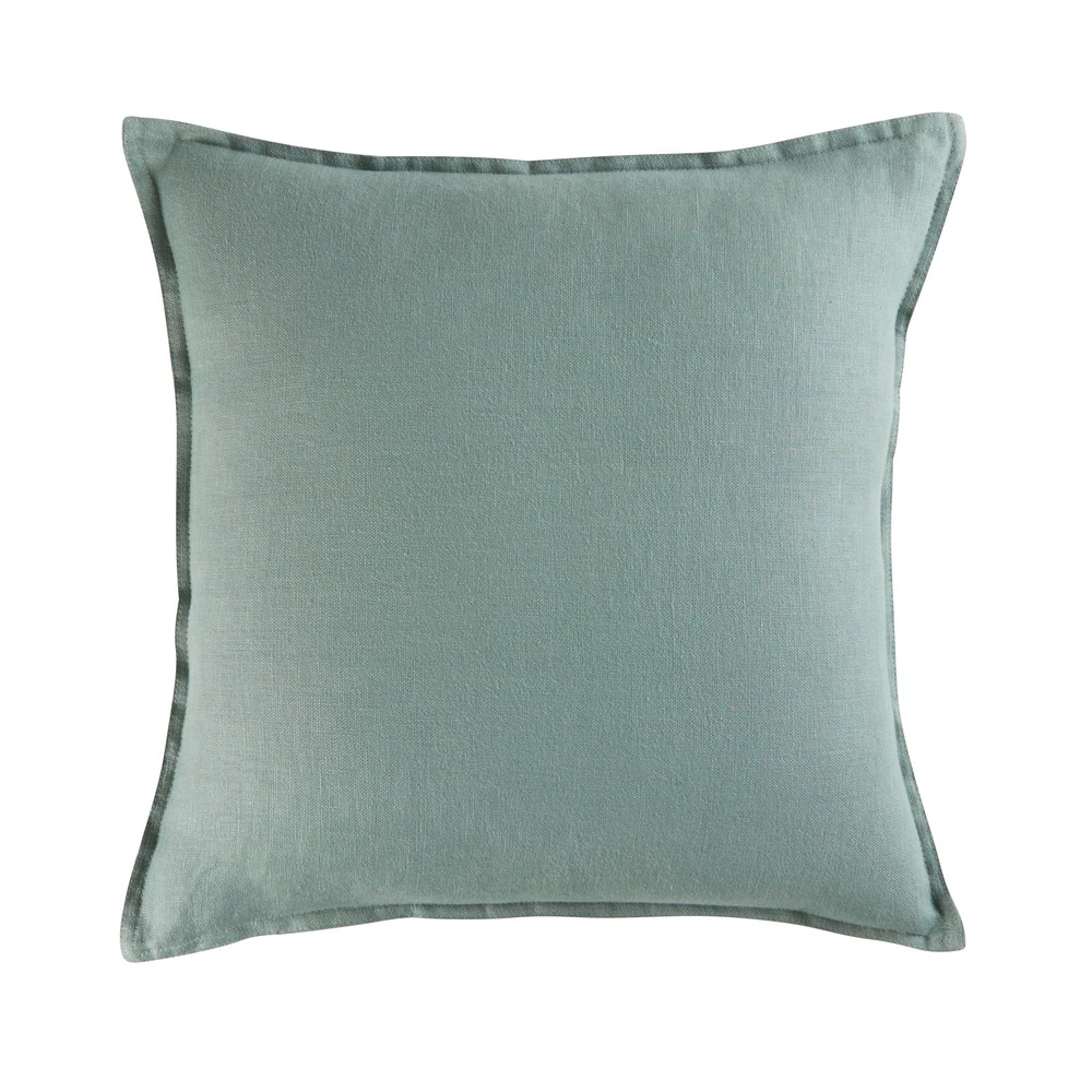Coussin en lin lavé vert de gris 45x45 Coussin en lin lavé vert de gris 45x45