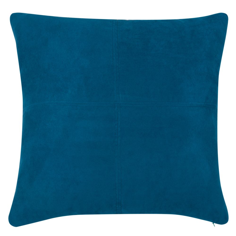 Coussin en suédine bleu de saxe 60x60, OEKO-TEX®