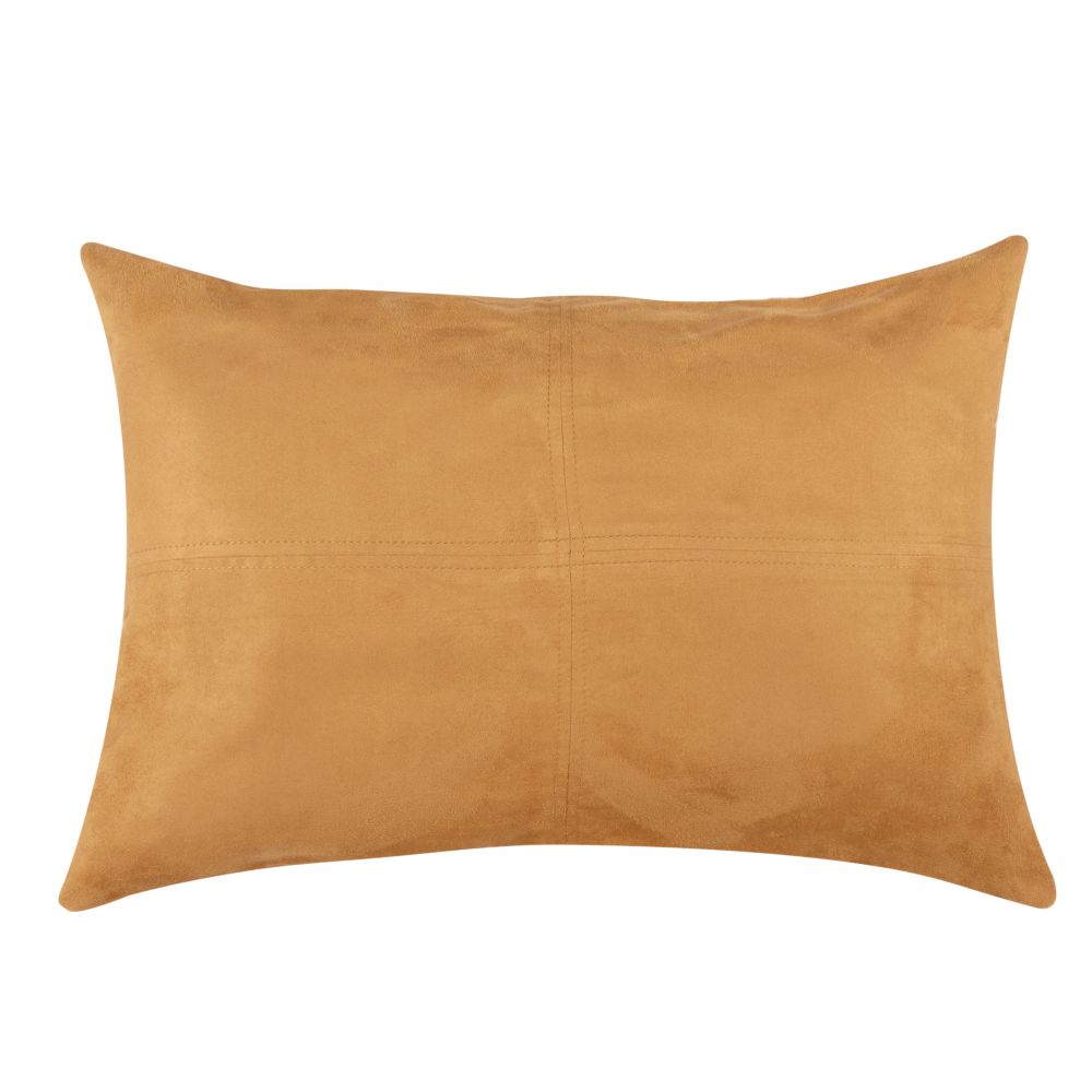 Coussin en suédine jaune moutarde 35x50 (photo) Coussin en suédine jaune moutarde 35x50