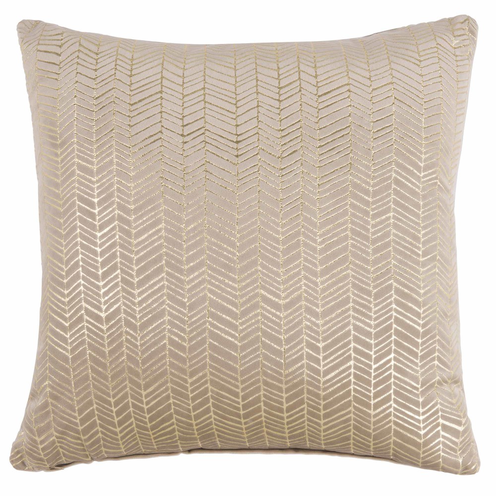 Coussin en tissu beige motifs dorés 45x45 (photo) Coussin en tissu beige motifs dorés 45x45