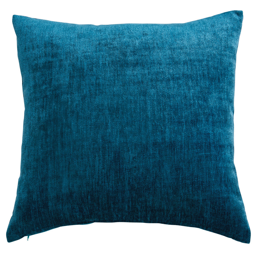 Coussin en velours bleu canard 60x60 Coussin en velours bleu canard 60x60