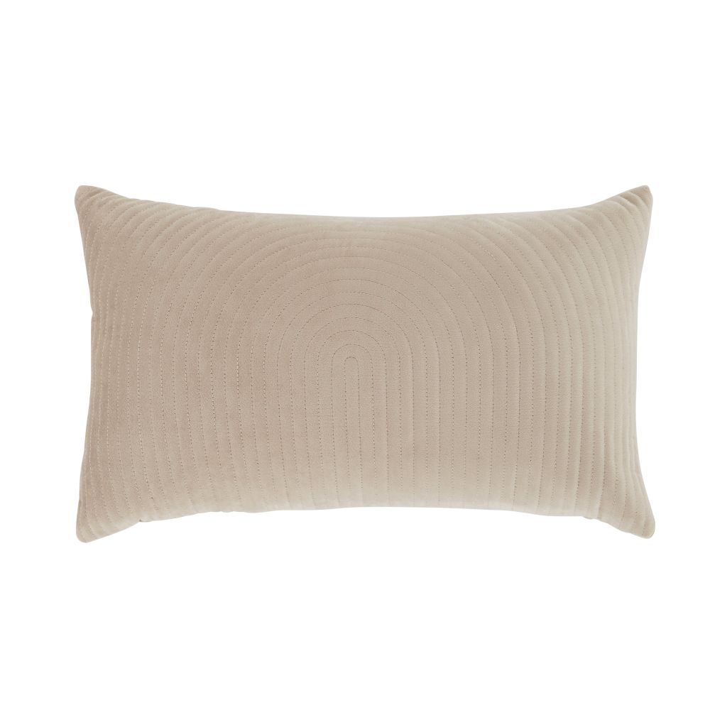 Coussin en velours marron brodé fils argentées 30x50 (photo) Coussin en velours marron brodé fils argentées 30x50