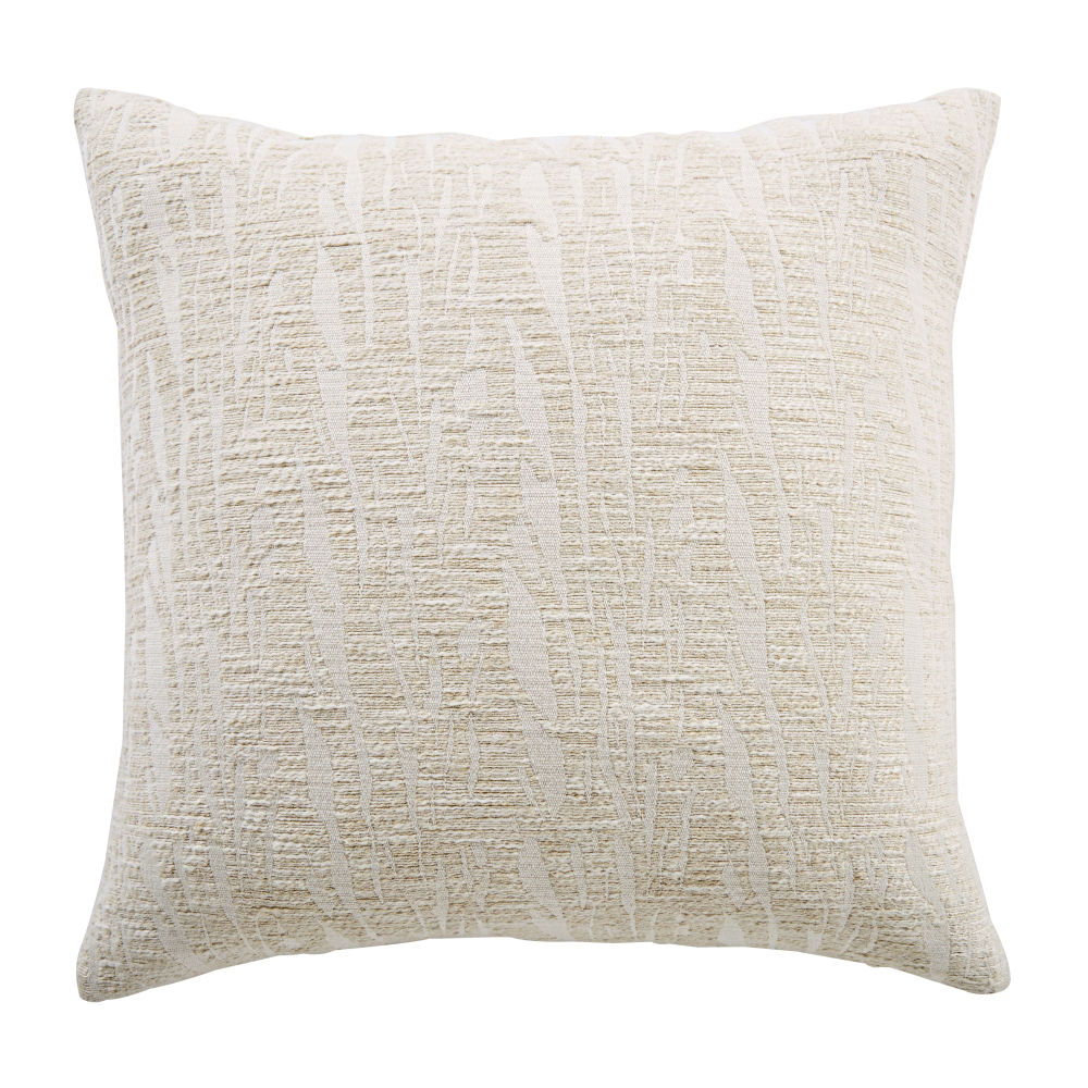 Coussin garni en jacquard beige et gris 45x45 Coussin garni en jacquard beige et gris 45x45