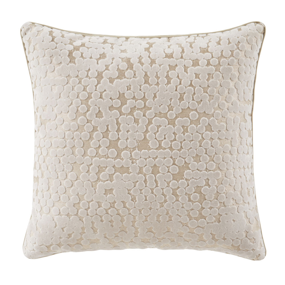 Coussin style velours dévoré taupe et lurex 45x45 Coussin style velours dévoré taupe et lurex 45x45