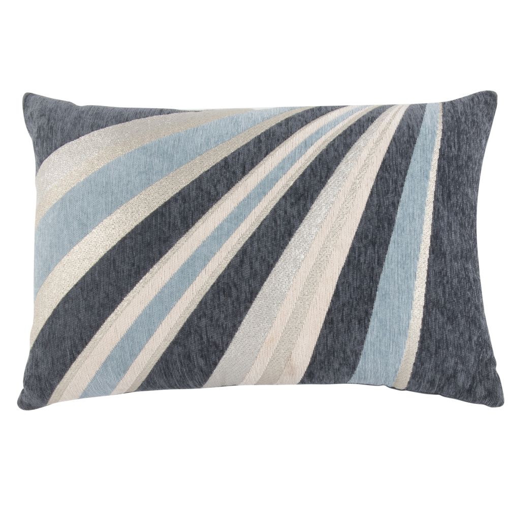 Coussin tissé jacquard écru, bleu, argenté et doré 40x60 Coussin tissé jacquard écru, bleu, argenté et doré 40x60