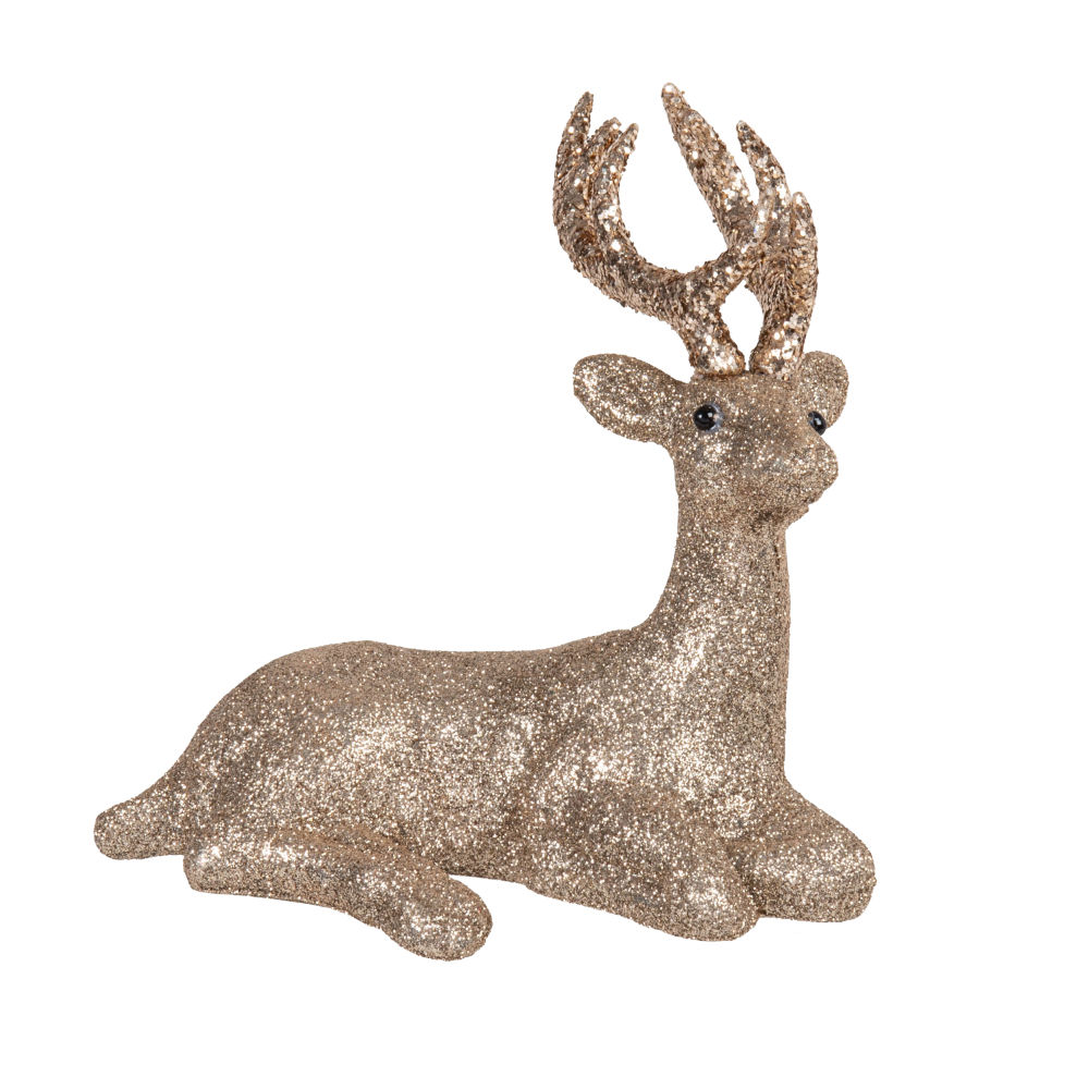 Déco de Noël cerf à paillettes dorées Déco de Noël cerf à paillettes dorées