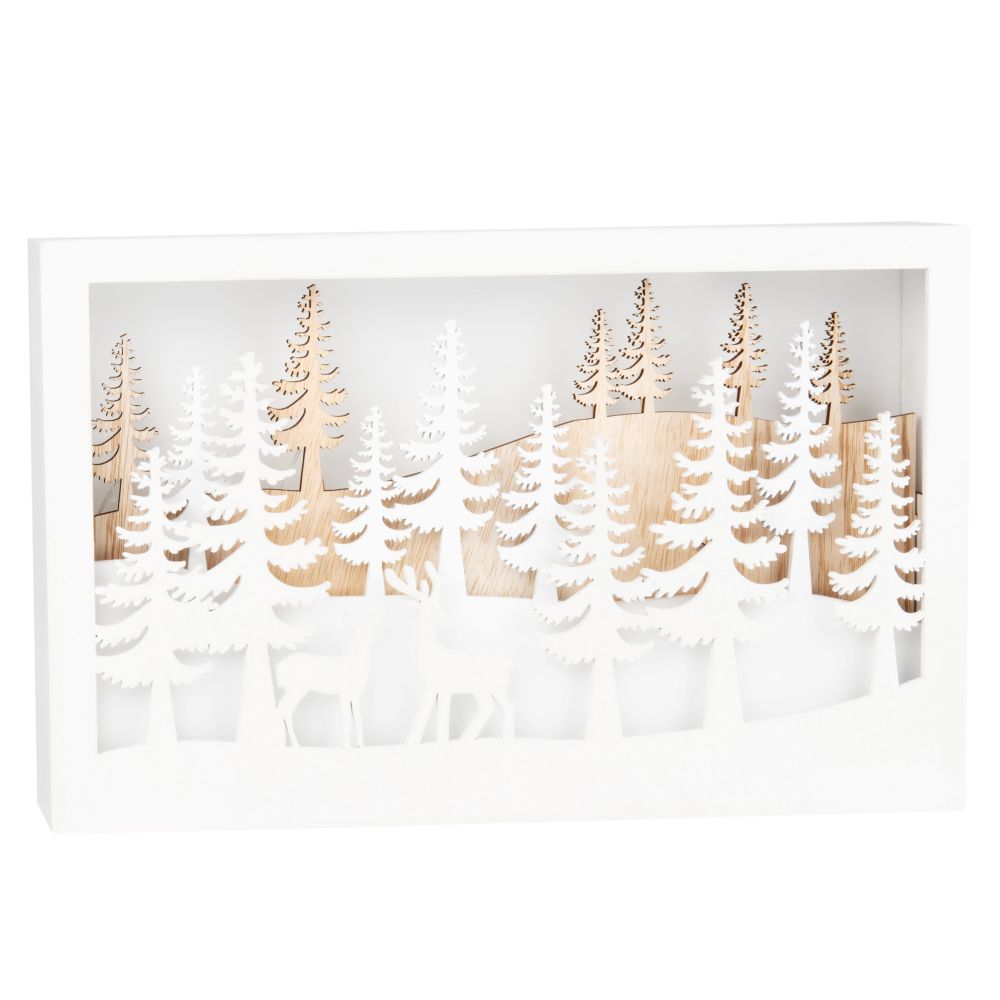 Déco de Noël lumineuse décor coloris blanc et naturel Déco de Noël lumineuse décor coloris blanc et naturel