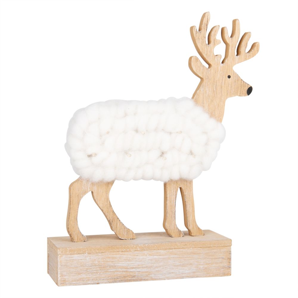 Déco de Noël lumineuse renne coloris écru et naturel Déco de Noël lumineuse renne coloris écru et naturel