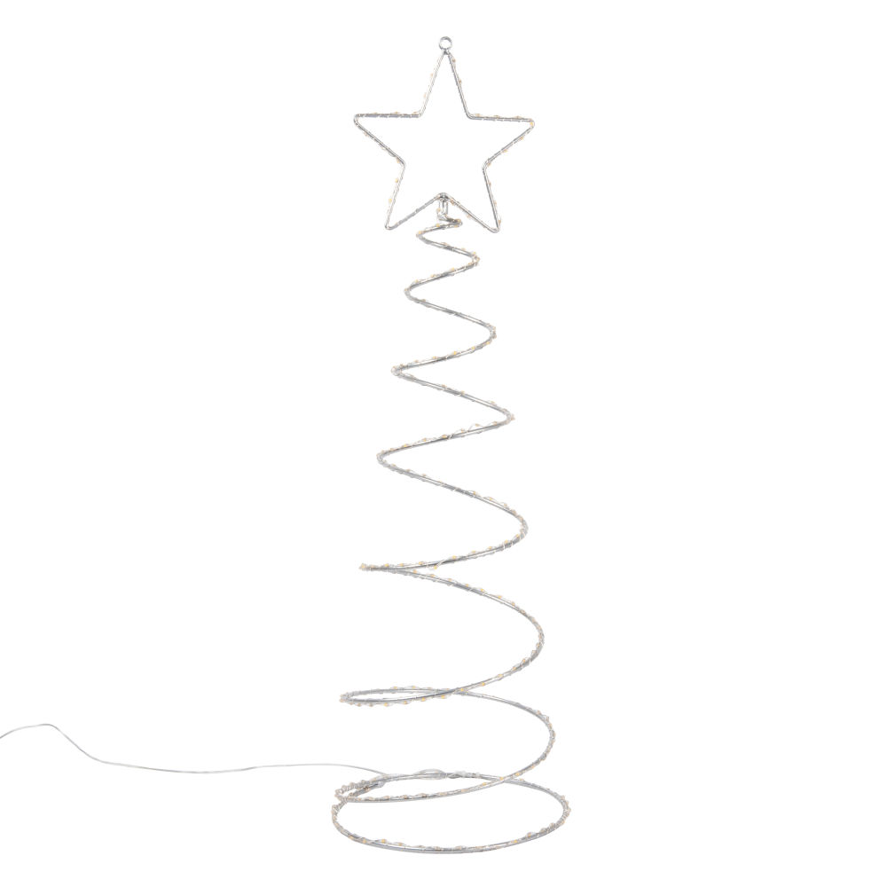 Déco de Noël sapin spirale lumineux en métal