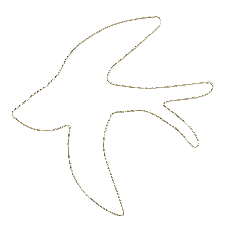 Déco lumineuse oiseau en métal doré 60 LEDS (photo) Déco lumineuse oiseau en métal doré 60 LEDS