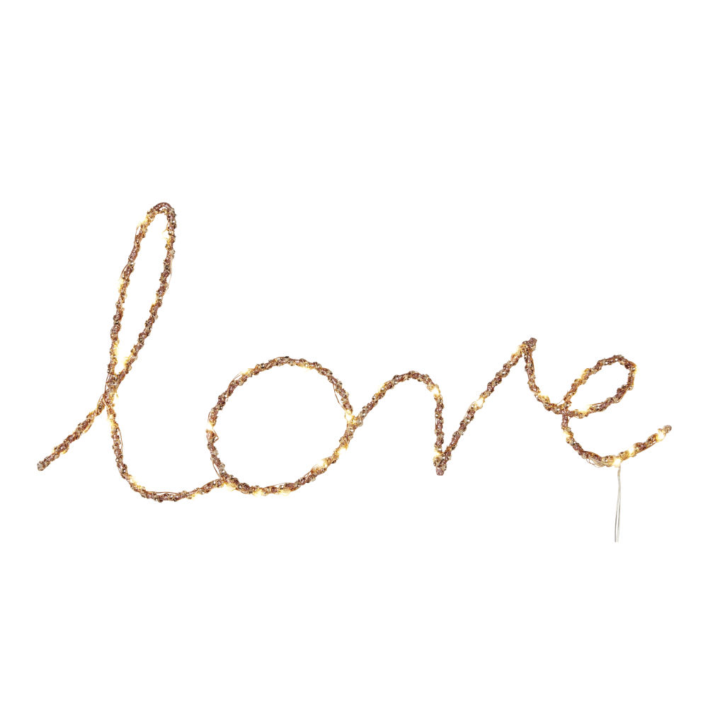 Déco mot lumineux Love en métal doré (photo) Déco mot lumineux Love en métal doré