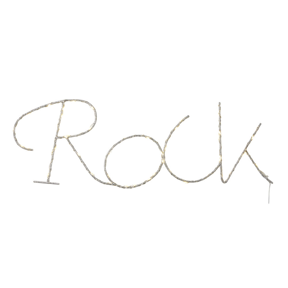 Déco mot lumineux rock en métal argenté (photo) Déco mot lumineux rock en métal argenté