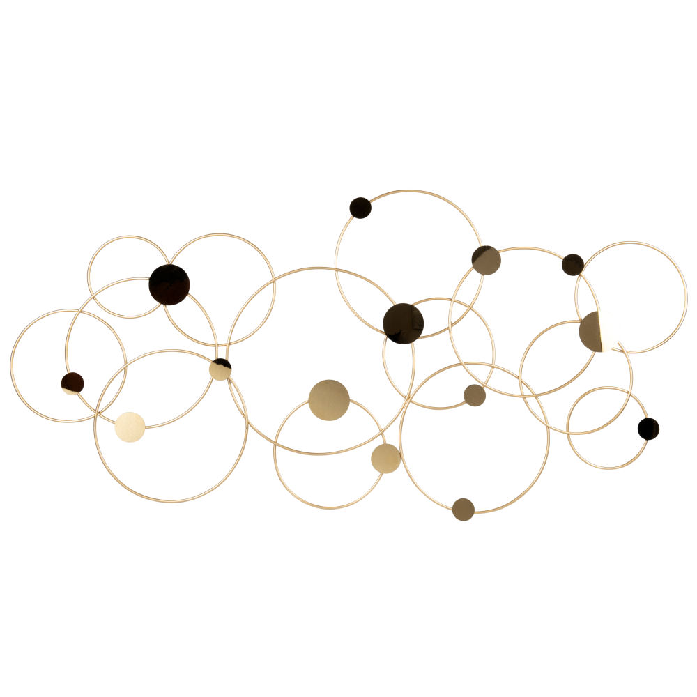 Déco murale cercles en métal doré 90x45 Déco murale cercles en métal doré 90x45