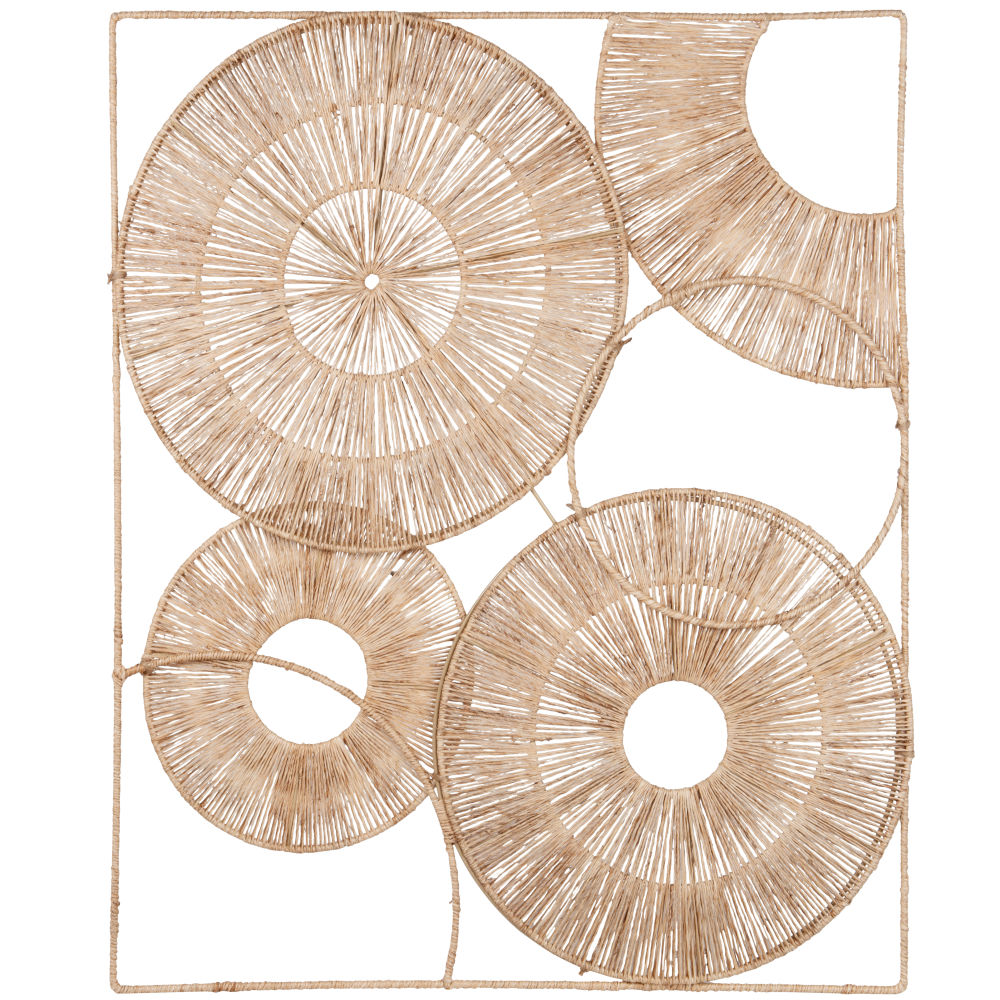 Déco murale en jute tressé beige 60x70 Déco murale en jute tressé beige 60x70