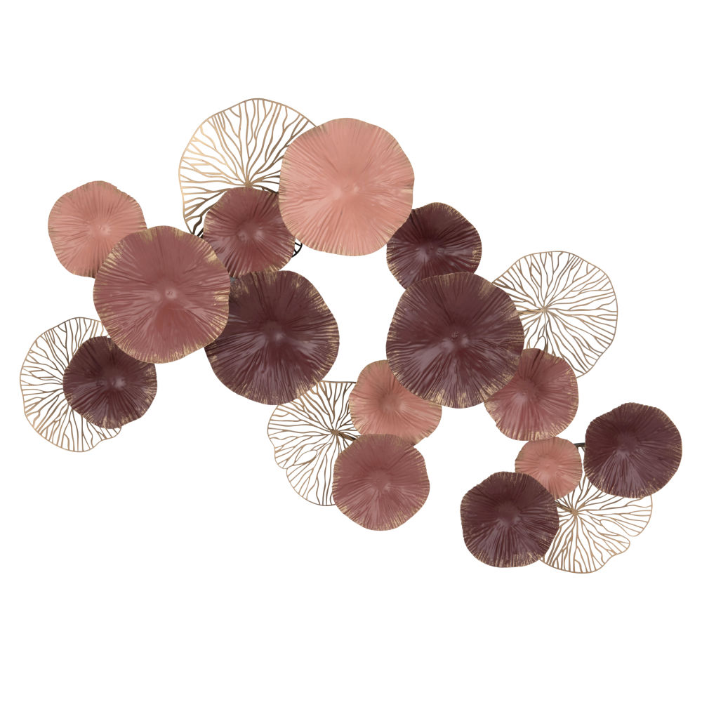 Déco murale en métal rose, bronze et violet 71x47 Déco murale en métal rose, bronze et violet 71x47