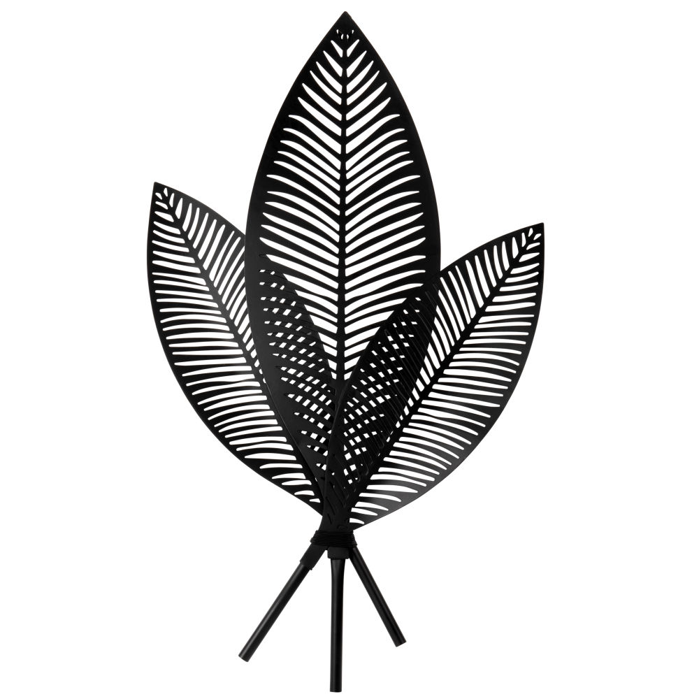 Déco murale feuilles de palmier en métal noir 44x75 Déco murale feuilles de palmier en métal noir 44x75