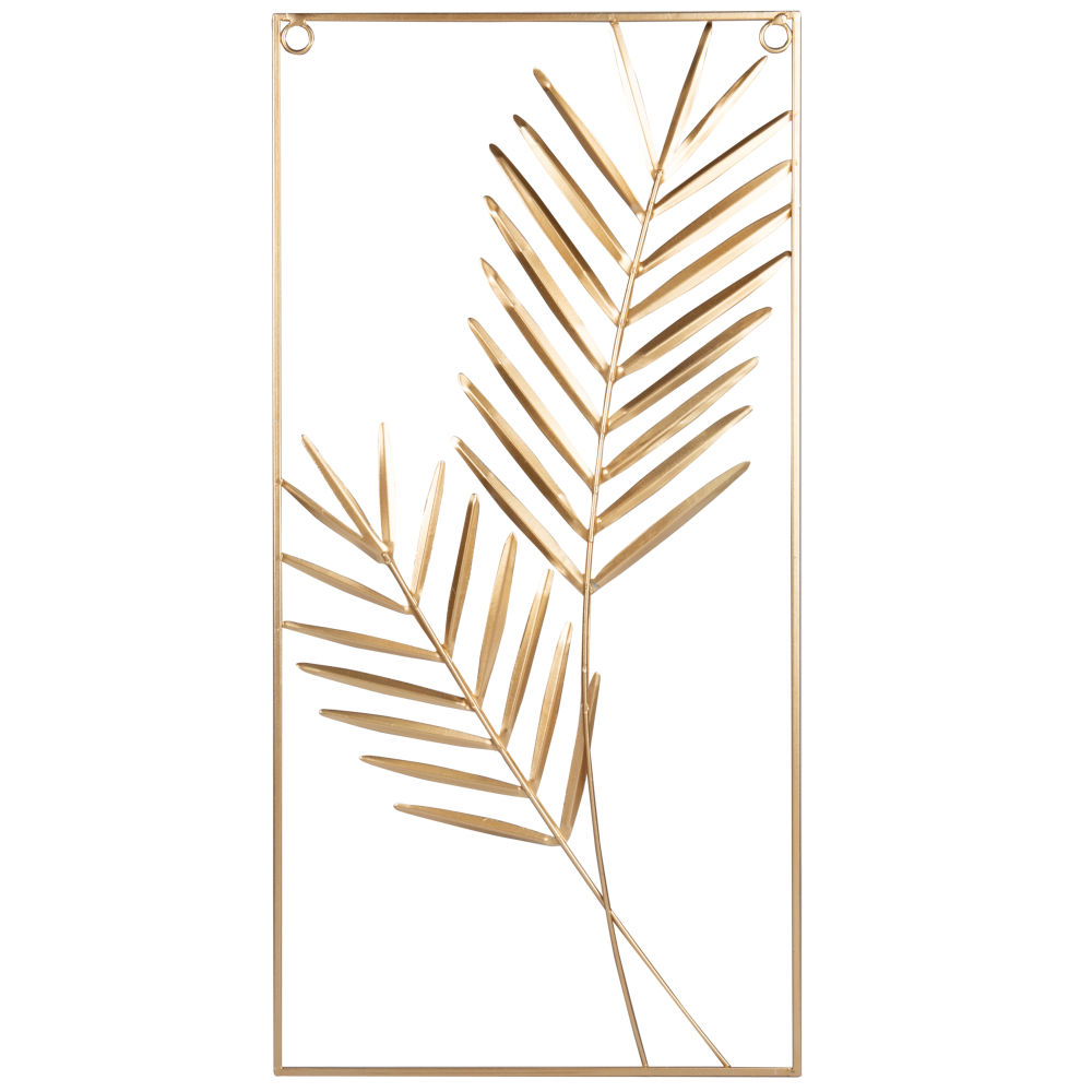 Déco murale feuilles en métal doré 25x50 Déco murale feuilles en métal doré 25x50