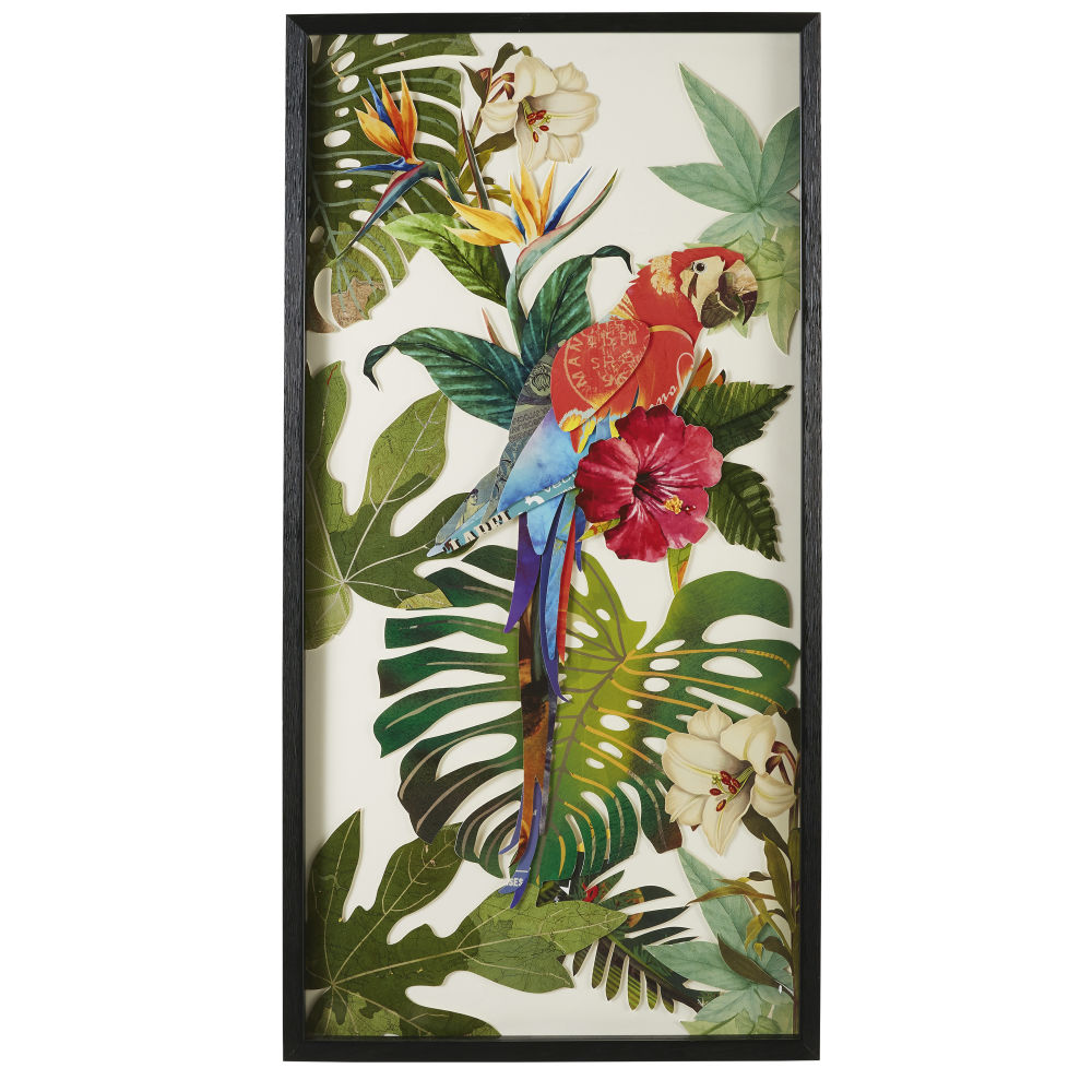 Déco murale perroquet en papier multicolore 50x100 Déco murale perroquet en papier multicolore 50x100