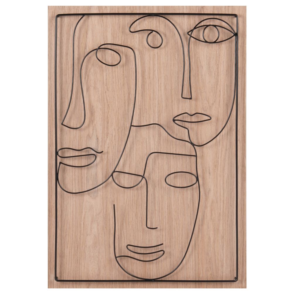 Déco murale visages abstraits marron et noire 35x50 Déco murale visages abstraits marron et noire 35x50