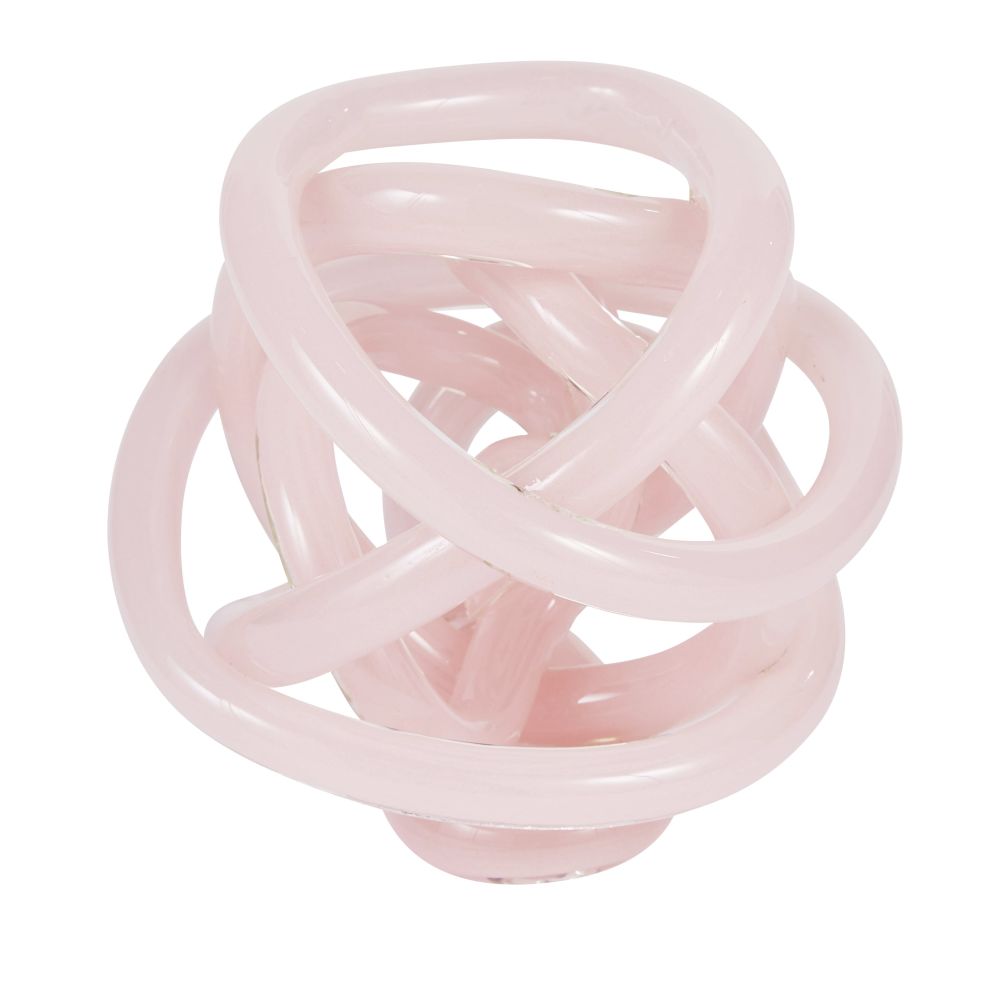 Déco nœud en verre teinté rose Déco nœud en verre teinté rose