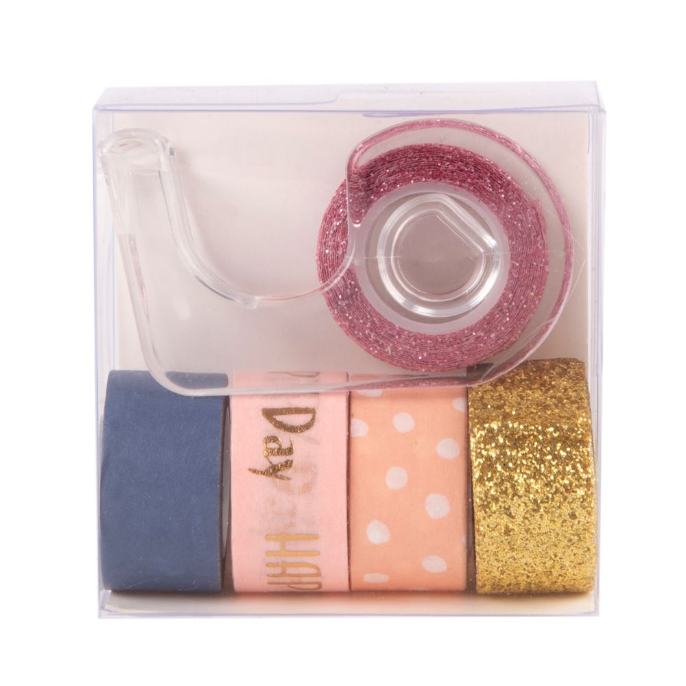 Dévidoir et masking tape colorés (x4)