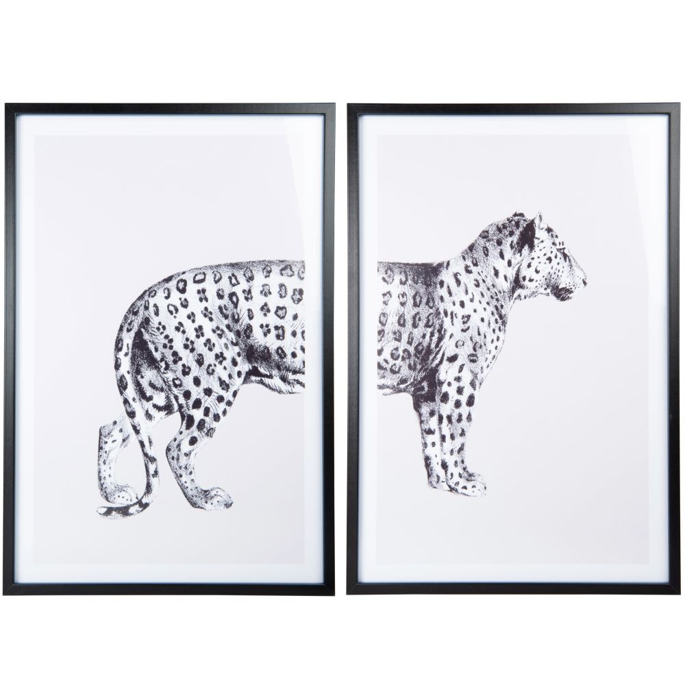 Diptyque imprimé léopard beige et noir 84x62 Diptyque imprimé léopard beige et noir 84x62