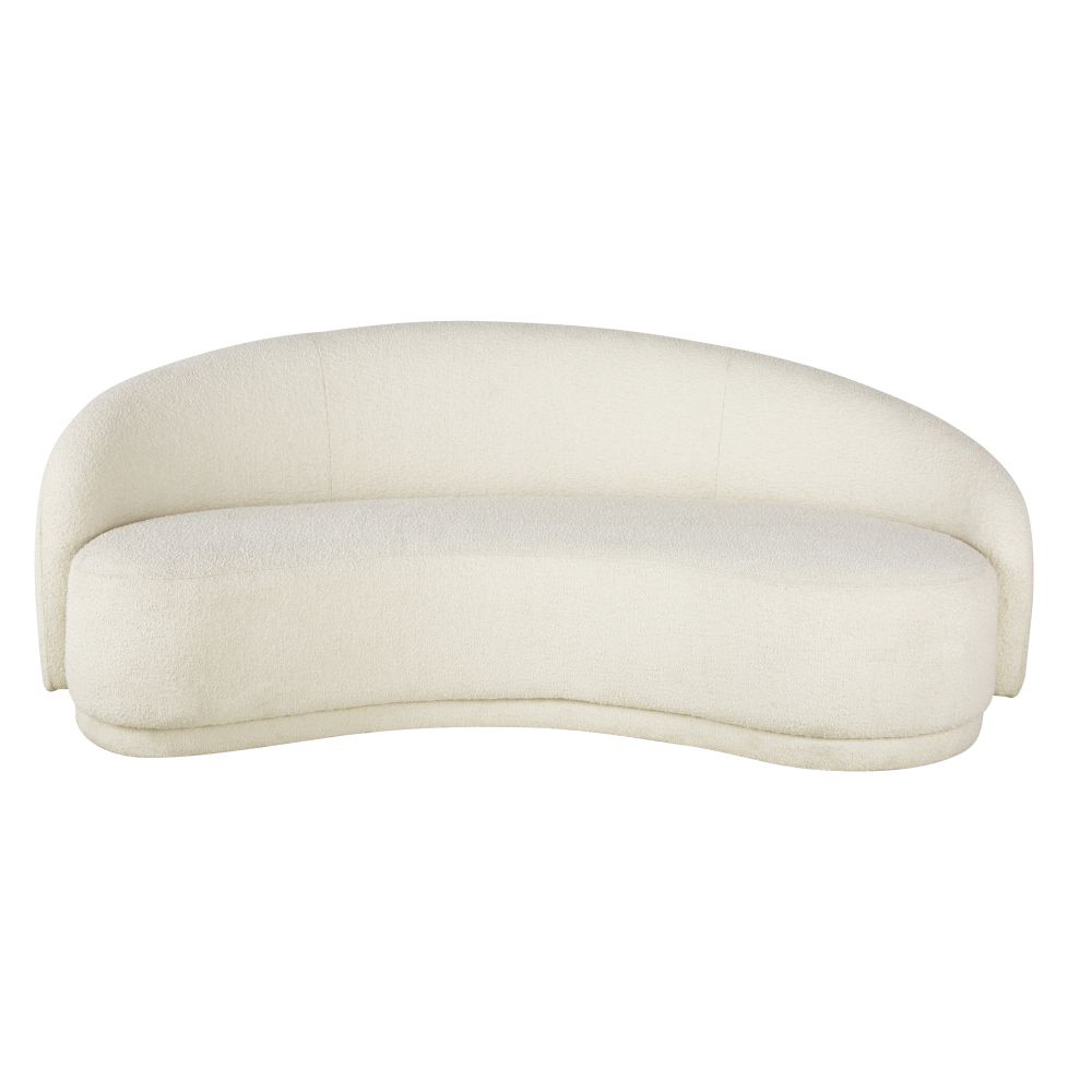Divano professionale a 3/4 posti bouclé écru - Modello Contemporaneo - Bianco - - Legno - Maisons du Monde
