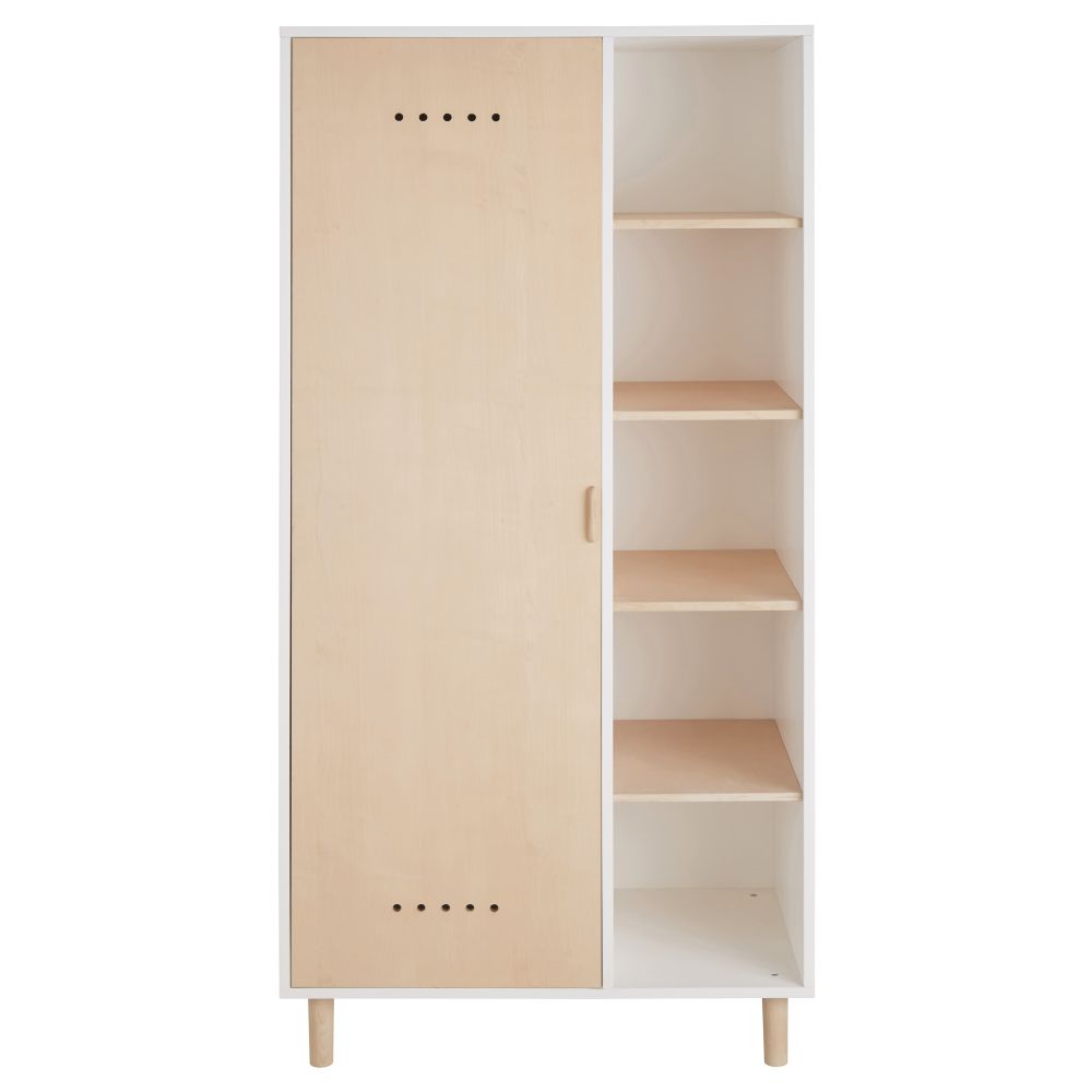 Dressing 1 porte coloris blanc et naturel (photo) Dressing 1 porte coloris blanc et naturel