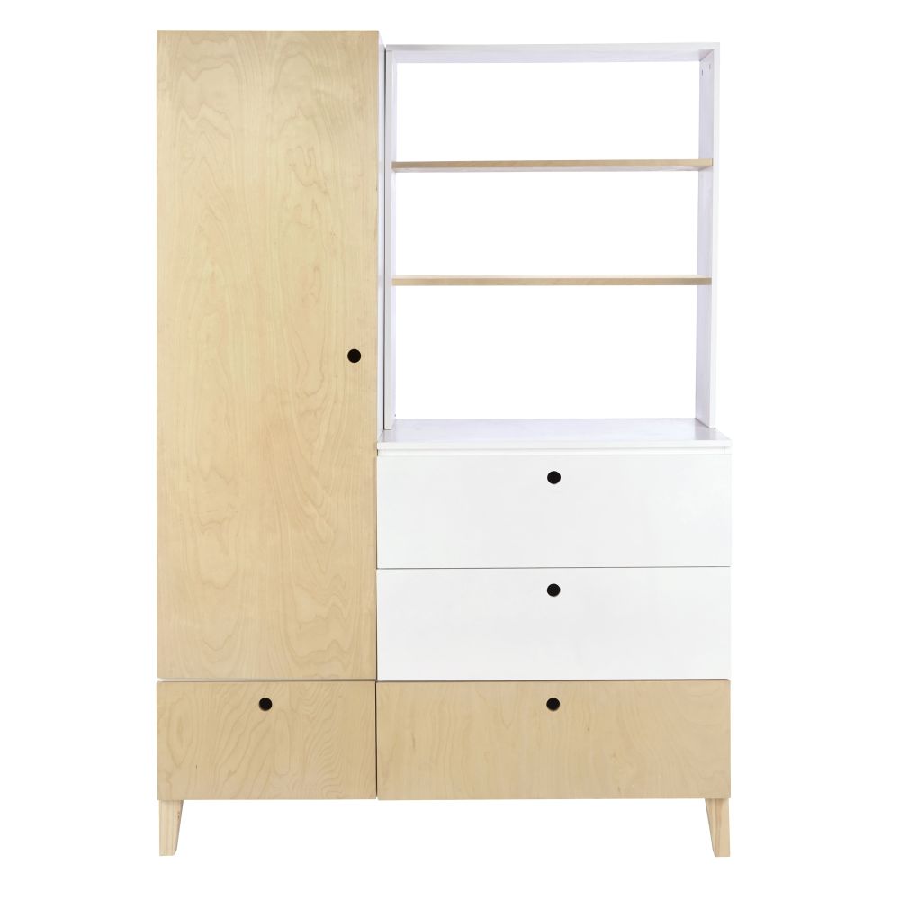 Dressing évolutif 1 porte 4 tiroirs bicolore Dressing évolutif 1 porte 4 tiroirs bicolore