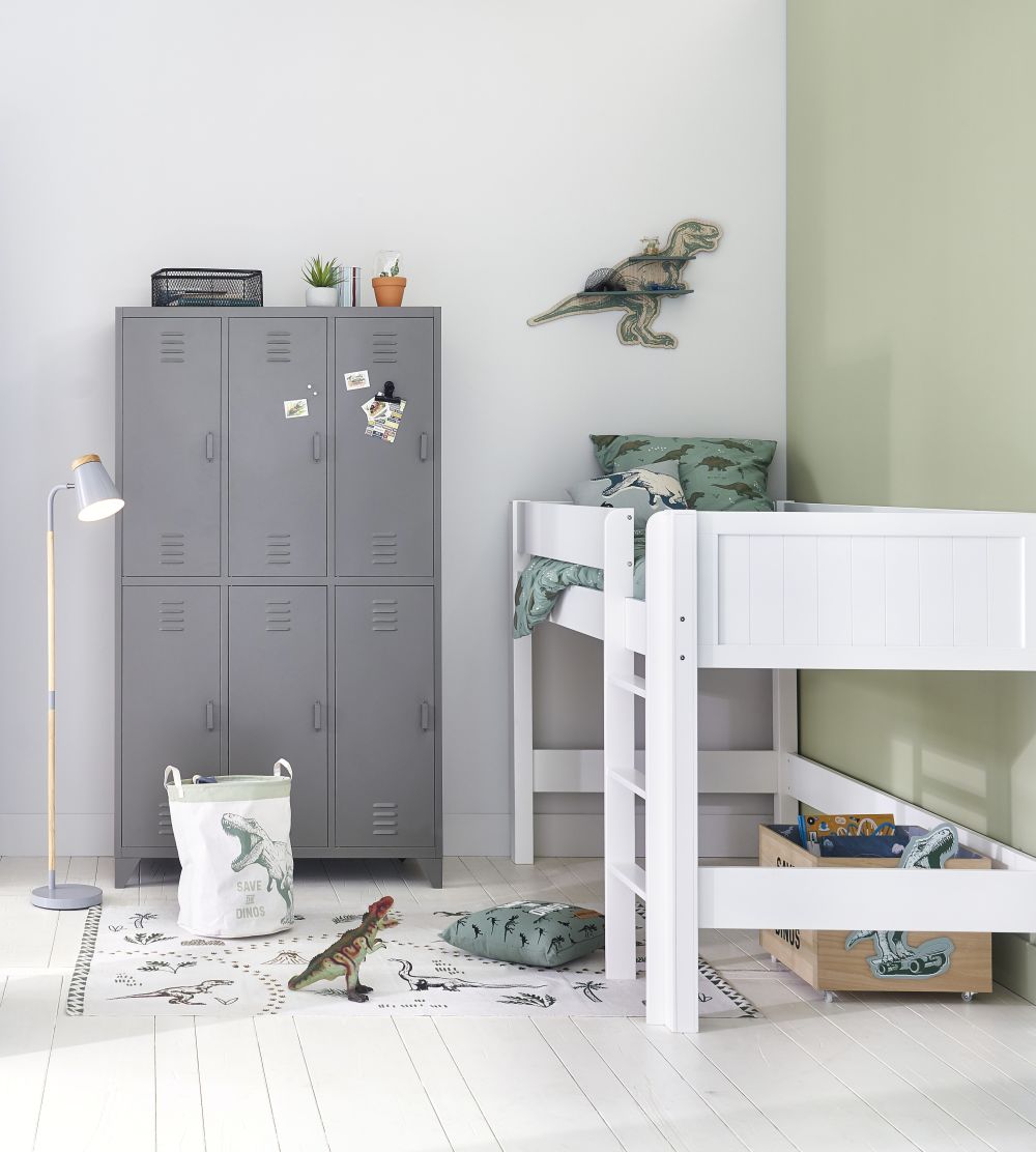 Dressing vestiaire indus 6 portes en métal gris (photo) Dressing vestiaire indus 6 portes en métal gris