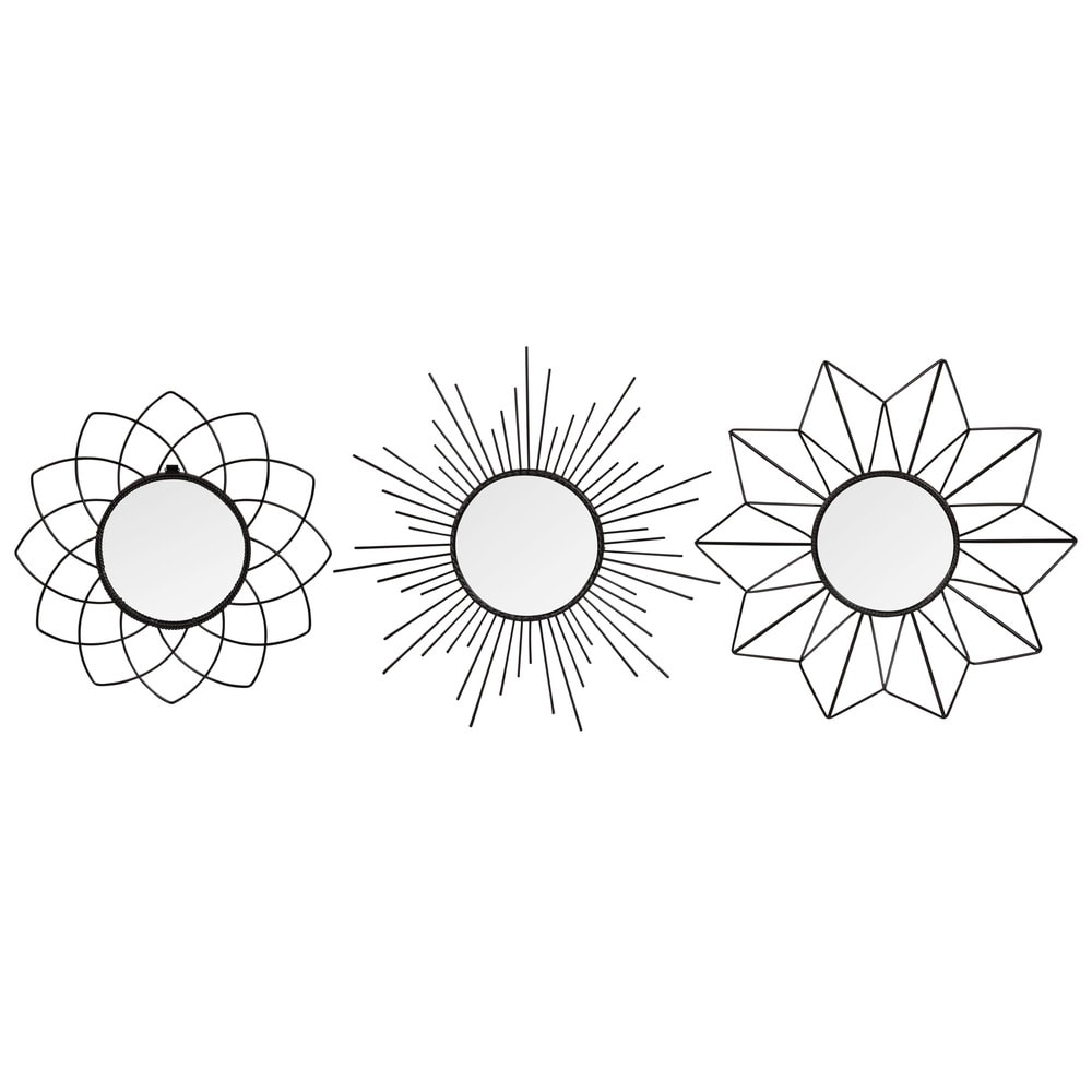 Ensemble de 3 miroirs ronds en métal D25 Ensemble de 3 miroirs ronds en métal D25