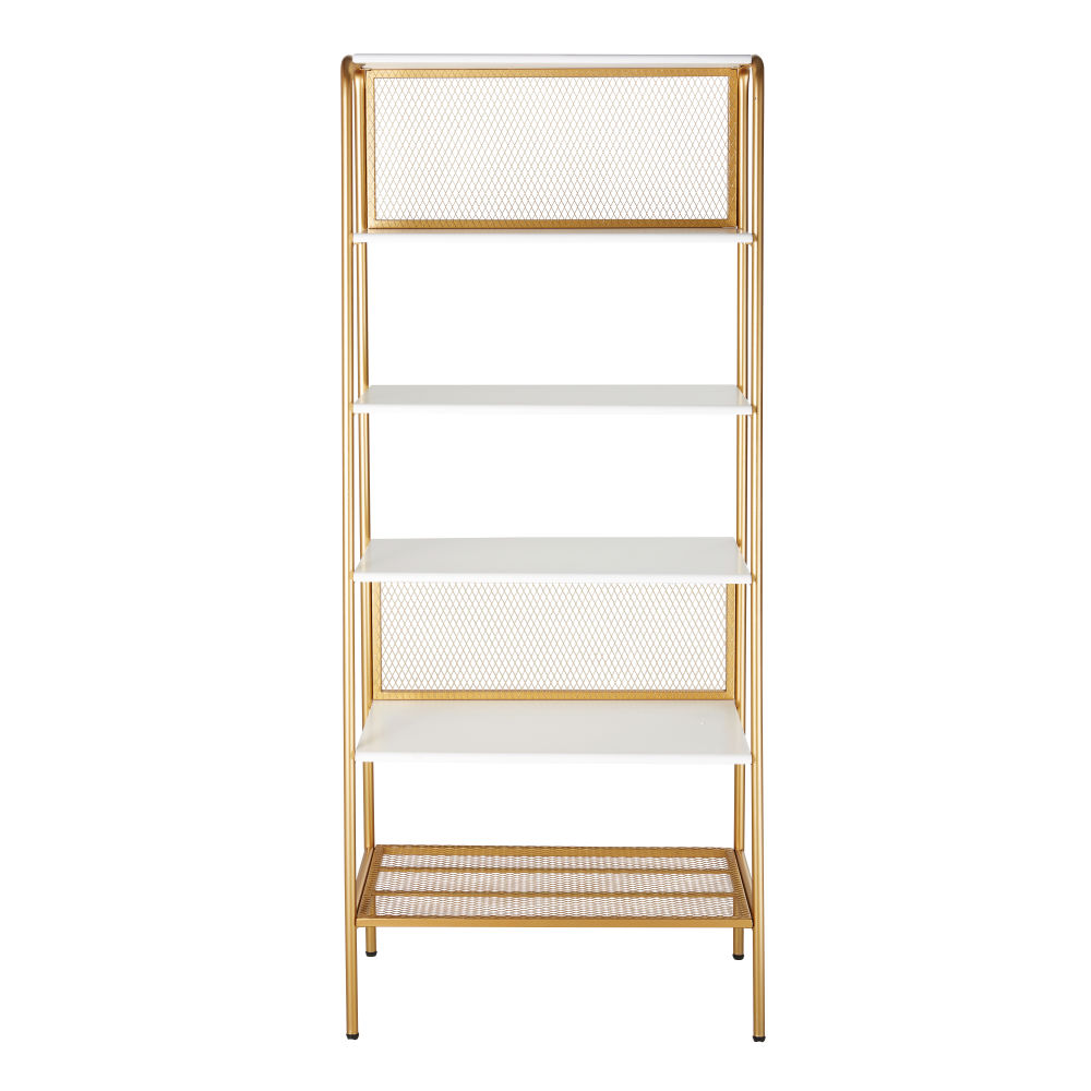 Etagère coloris blanc et laiton (photo) Etagère coloris blanc et laiton