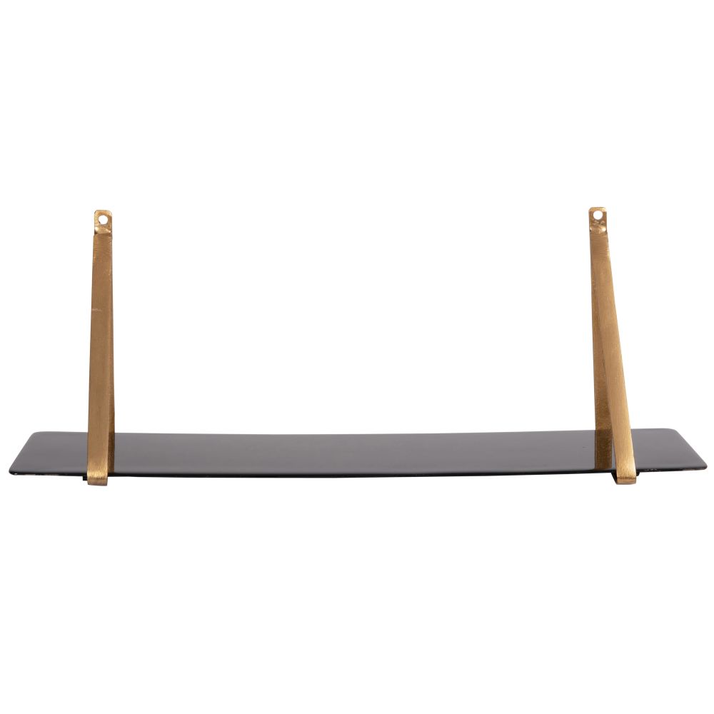 Etagère en métal noir laqué et doré