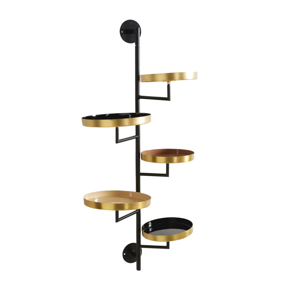 Etagère en métal noir, rose et cuivré (photo) Etagère en métal noir, rose et cuivré