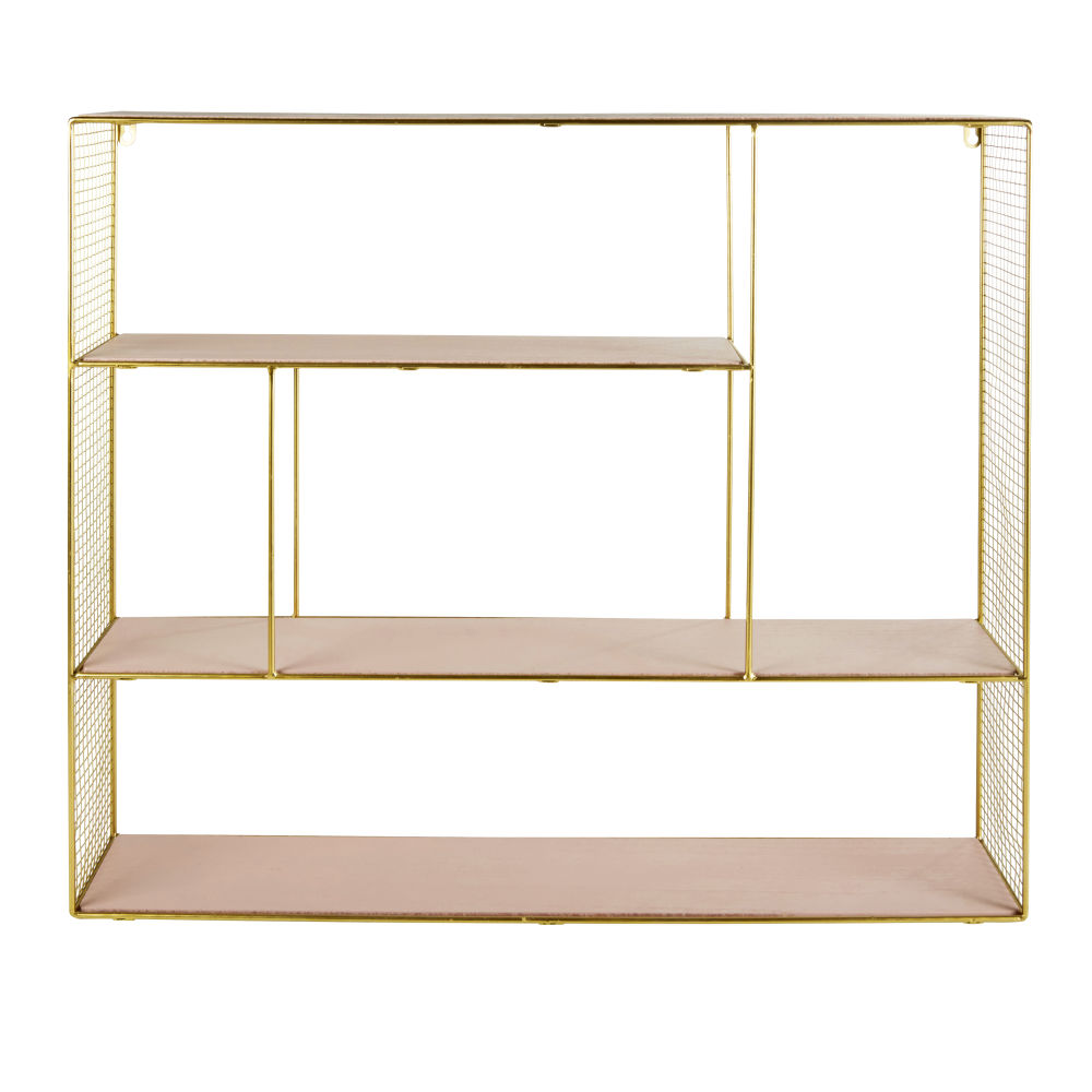 Etagère en métal rose et dorée Etagère en métal rose et dorée