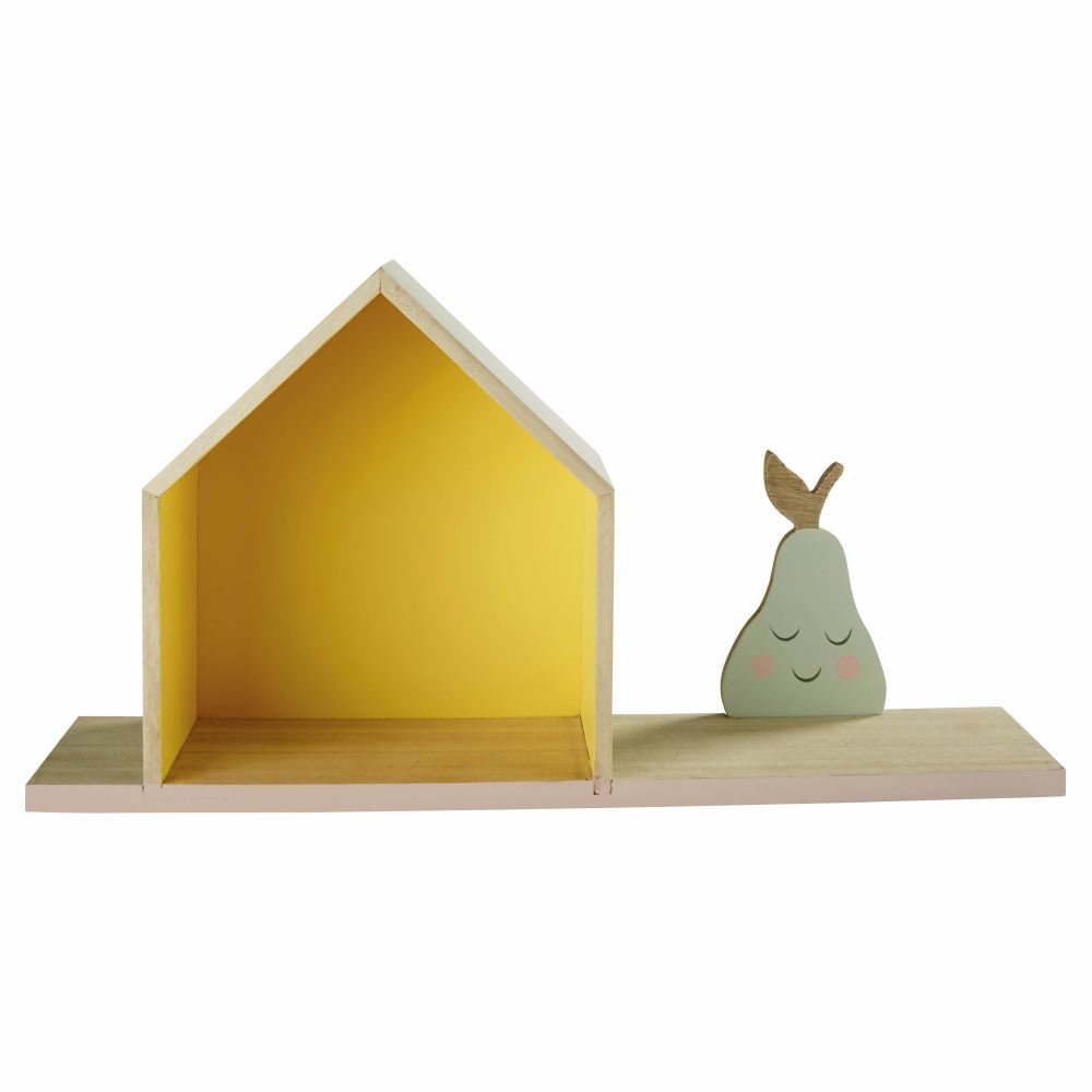 Etagère maison et poire multicolores Etagère maison et poire multicolores