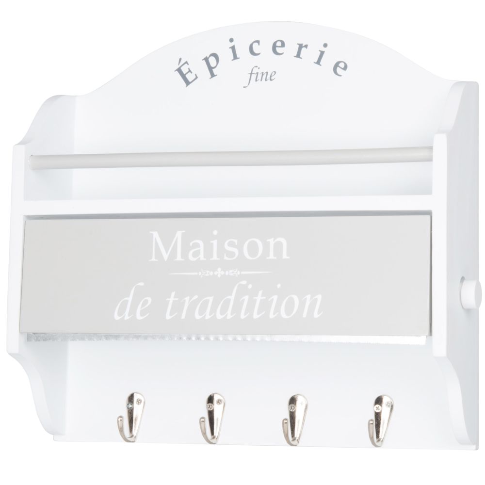Etagère porte essuie-tout blanc et gris Etagère porte essuie-tout blanc et gris