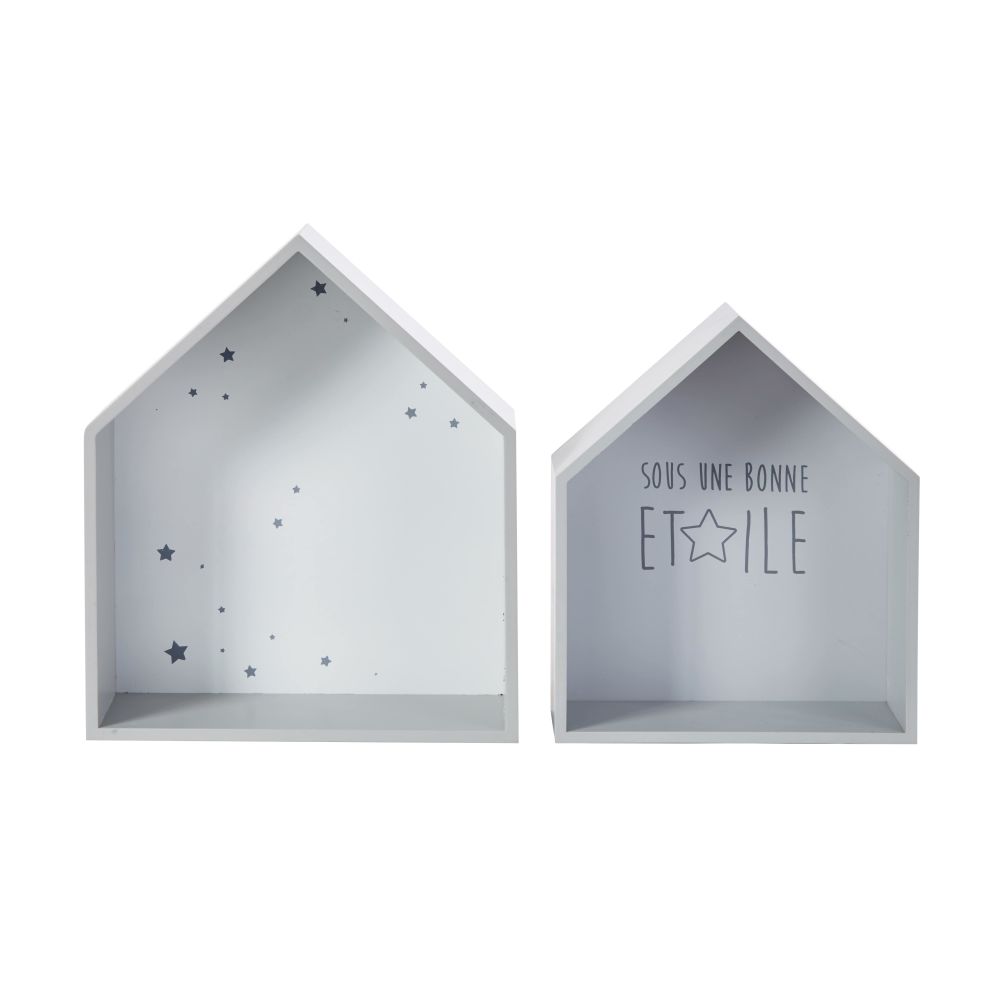 Etagères maisons à motifs (x2) (photo) Etagères maisons à motifs (x2)